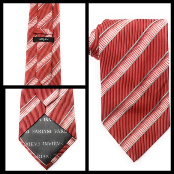 Fariani Mens Tie Striped - Picture 1 of 8